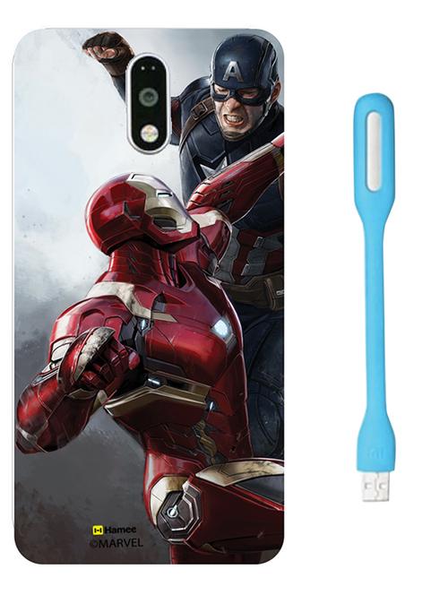 hamee marvel licensed civil war hard back case cover for motorola moto g turbo with free led  - 12701508 - Very Small Image - 1