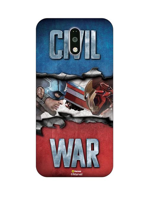 hamee marvel civil war captain america iron man licensed hard back case cover for motorola moto g turbo cover - design 13 - 12701552 - Very Small Image - 1