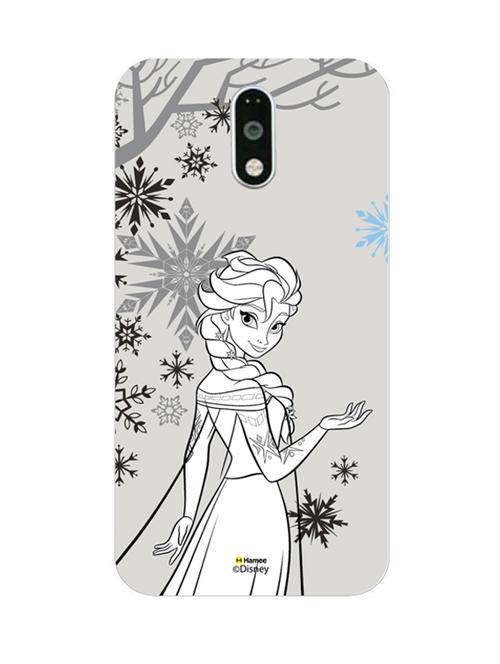 hamee disney princess frozen official licensed cover hard back case cover for motorola moto g turbo (elsa / gray) - 12701573 - Very Small Image - 1