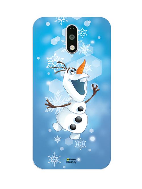 hamee disney princess frozen official licensed cover hard back case cover for motorola moto g turbo (olaf / blue) - 12701578 - Very Small Image - 1