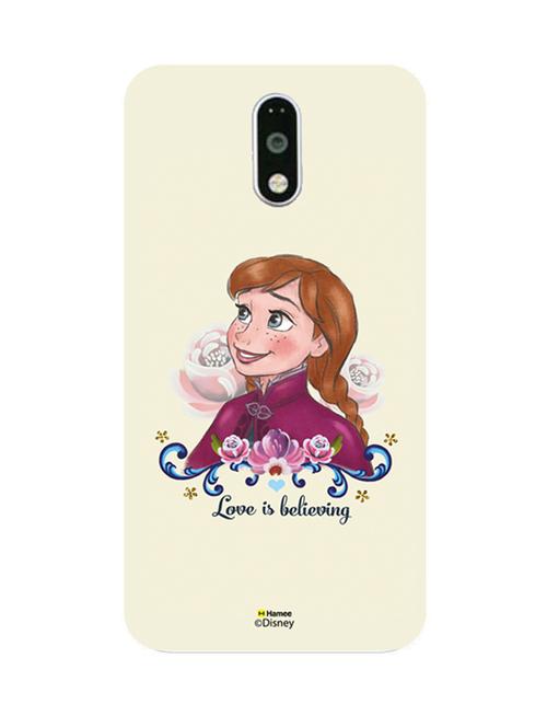 hamee disney princess frozen official licensed cover hard back case cover for motorola moto g turbo (anna / love) - 12701591 - Very Small Image - 1