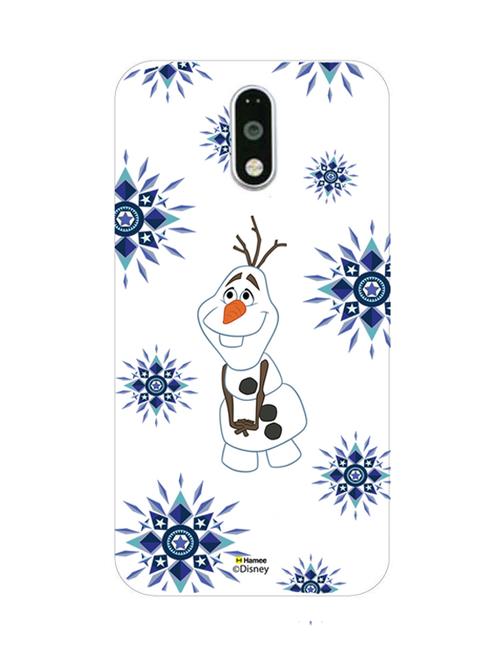 hamee disney princess frozen official licensed cover hard back case cover for motorola moto g turbo (olaf / snowflakes) - 12701594 - Very Small Image - 1