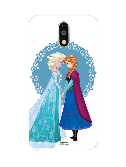 hamee disney princess frozen official licensed cover hard back case cover for motorola moto g turbo (elsa anna / blue) - 12701600 - Very Small Image - 1