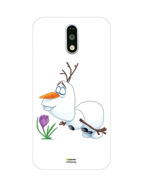 hamee disney princess frozen official licensed cover hard back case cover for motorola moto g turbo (olaf / flower) - 12701635 - Very Small Image - 1