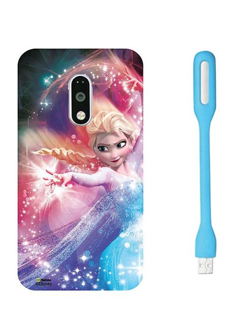 hamee disney frozen princess licensed hard back case cover for motorola moto g turbo cover with free led light - combo 18 - 12701648 - Very Small Image - 1