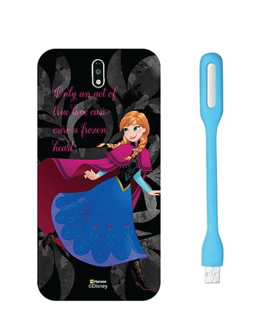 hamee disney frozen princess licensed hard back case cover for motorola moto g turbo cover with free led light - combo 48 - 12701666 - Very Small Image - 1