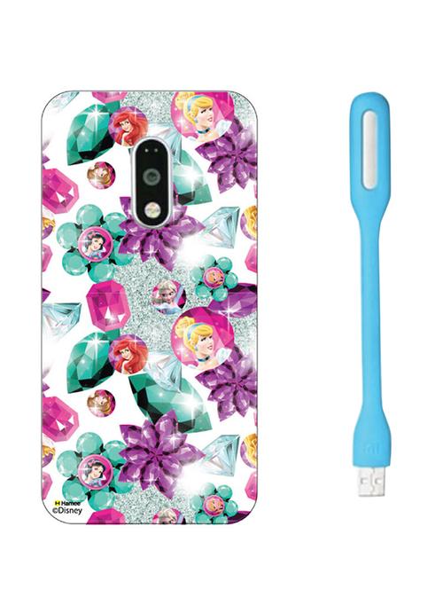 hamee disney princess official licensed hard back case cover for motorola moto g turbo with free led  - 12701693 - Very Small Image - 1