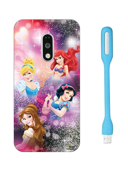 hamee disney princess official licensed hard back case cover for motorola moto g turbo with free led  - 12701695 - Very Small Image - 1