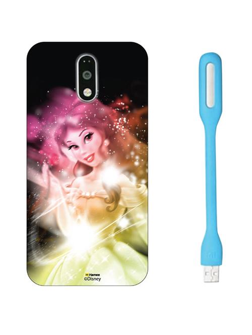 hamee disney princess official licensed hard back case cover for motorola moto g turbo with free led  - 12701700 - Very Small Image - 1