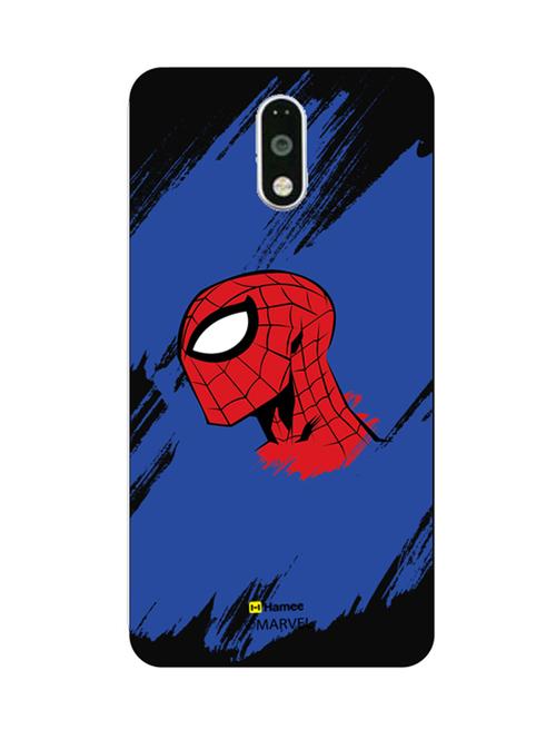 hamee marvel ultimate spider man licensed slim fit plastic hard back case cover for motorola moto g turbo (blue face / black) - 12701721 - Very Small Image - 1