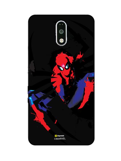 hamee marvel ultimate spider man licensed slim fit plastic hard back case cover for motorola moto g turbo (spider paint / black) - 12701726 - Very Small Image - 1
