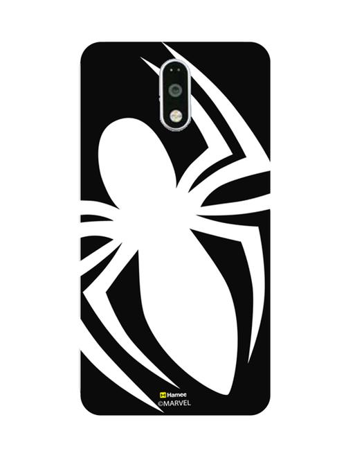 hamee marvel ultimate spider man licensed slim fit plastic hard back case cover for motorola moto g turbo (spider logo / white) - 12701742 - Very Small Image - 1