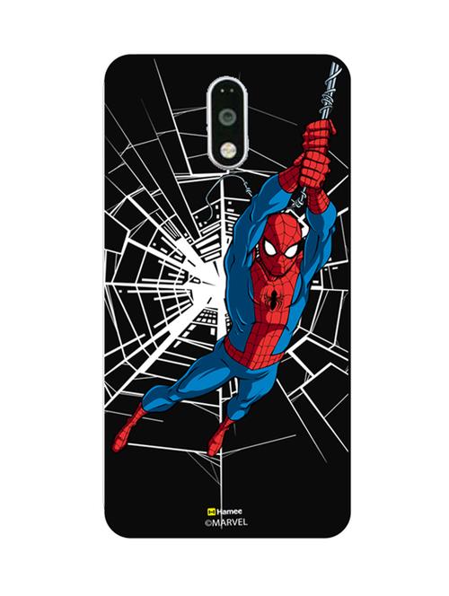 hamee marvel ultimate spider man licensed slim fit plastic hard back case cover for motorola moto g turbo (swinging web / black) - 12701744 - Very Small Image - 1