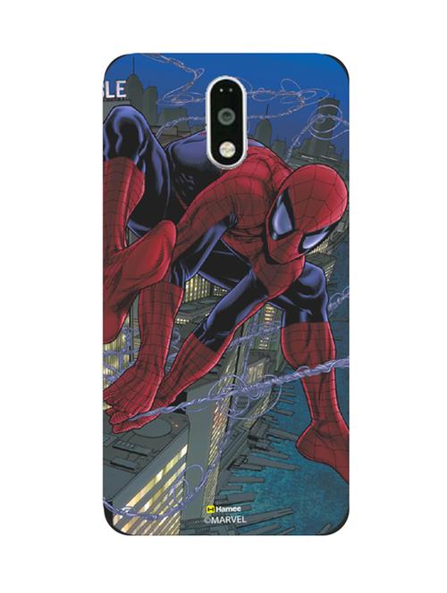hamee marvel ultimate spider man licensed slim fit plastic hard back case cover for motorola moto g turbo (spiderman / night) - 12701767 - Very Small Image - 1