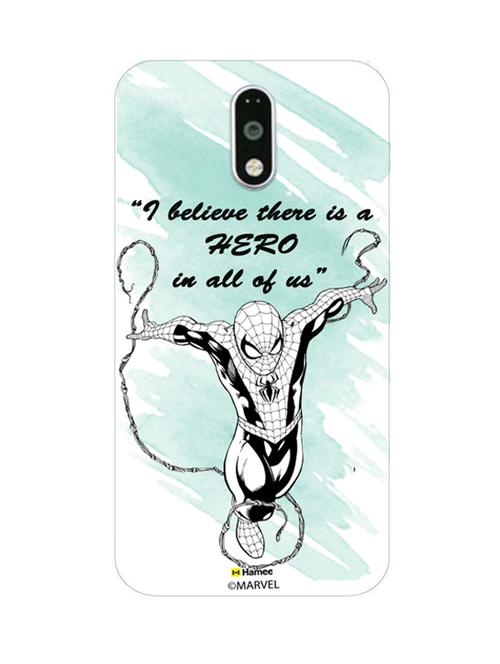 hamee marvel ultimate spider man licensed slim fit plastic hard back case cover for motorola moto g turbo (hero / quote) - 12701771 - Very Small Image - 1