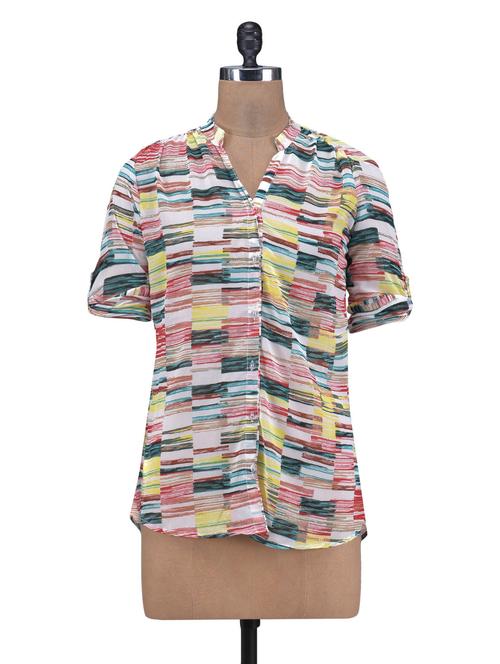 multicoloured printed georgette shirt - 1270270 - Very Small Image - 1