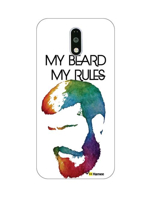 customizable hamee original cover thin fit plastic hard back case cover for motorola moto g turbo  my beard my rules - 12703644 - Very Small Image - 1