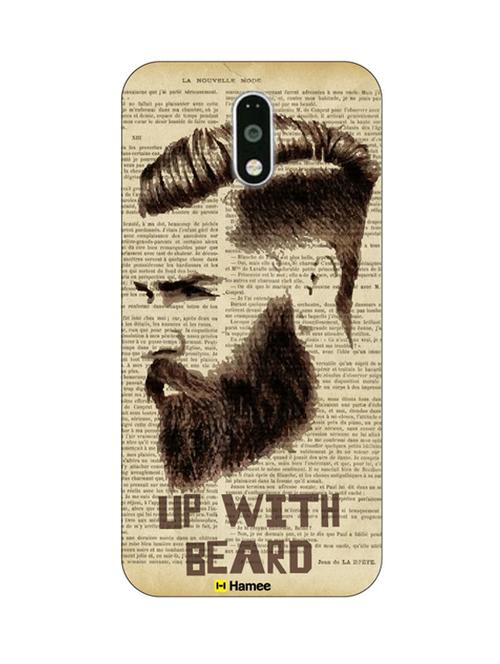 customizable hamee original cover thin fit plastic hard back case cover for motorola moto g turbo up with beard - 12703652 - Very Small Image - 1