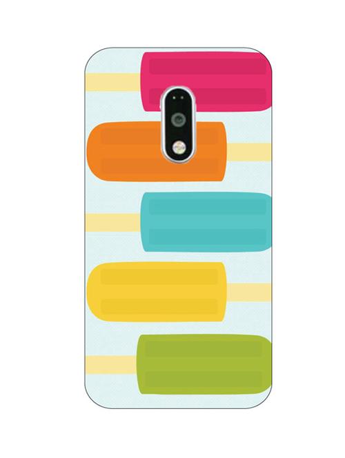 customizable hamee original cover thin fit plastic hard back case cover for motorola moto g turbo (colourful ice lollies) - 12703947 - Very Small Image - 1