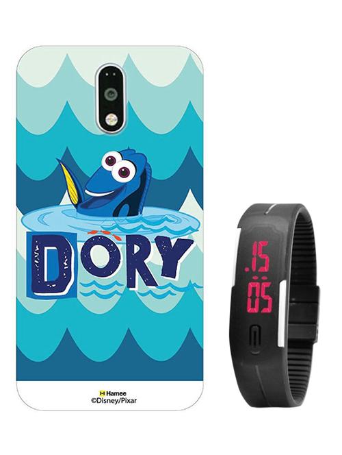 hamee disney pixar finding dory licensed hard back case cover for motorola moto m cover with free digital watch - combo 25 - 12704028 - Very Small Image - 1