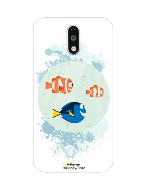 hamee disney pixar finding dory official licensed cover hard back case cover for motorola moto m ( dory marlin and nemo/white ) - 12704046 - Very Small Image - 1