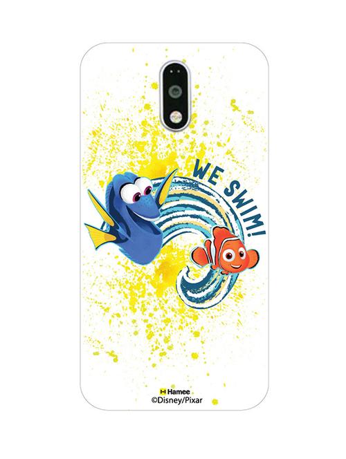 hamee finding dory official licensed cover hard back case cover for motorola moto m (we swim bedge/white ) - 12704146 - Very Small Image - 1