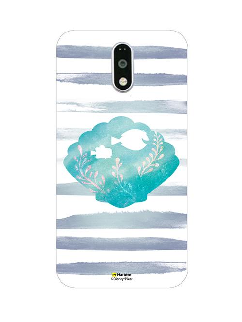 hamee finding dory official licensed cover hard back case cover for motorola moto m (dory nemo / shell stripes) - 12704158 - Very Small Image - 1