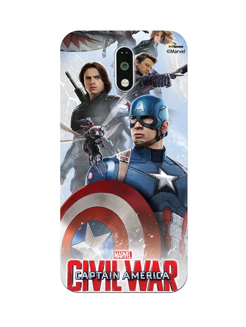 hamee marvel civil war captain america iron man licensed hard back case cover for motorola moto m cover ( team cap 5) - 12704222 - Very Small Image - 1