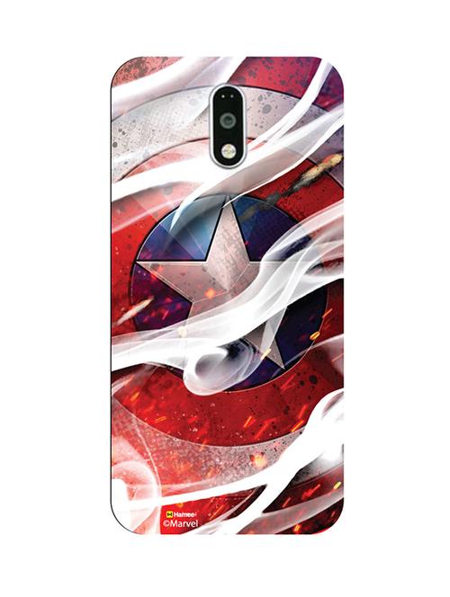 hamee marvel civil war captain america iron man licensed hard back case cover for motorola moto m cover ( smokey shield ) - 12704225 - Very Small Image - 1