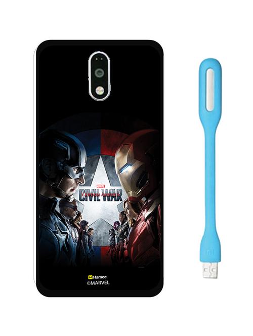 hamee marvel licensed civil war hard back case cover for motorola moto m with free led  - 12704268 - Very Small Image - 1