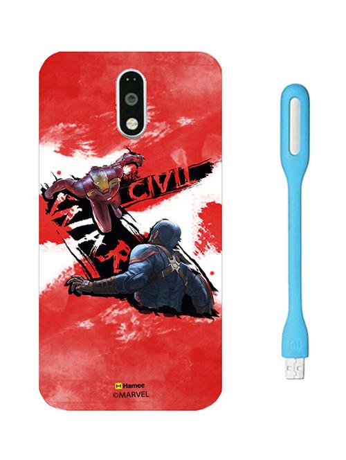 hamee marvel licensed civil war hard back case cover for motorola moto m with free led  - 12704274 - Very Small Image - 1