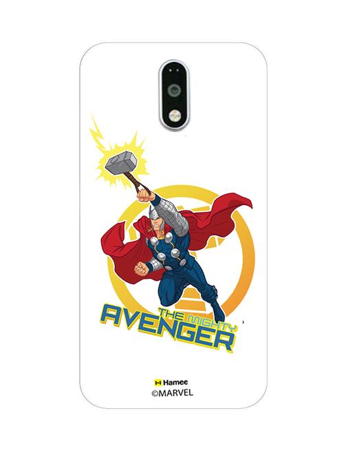 hamee original marvel character licensed cover slim fit plastic hard back case cover for motorola moto m (thor / mighty avenger) - 12704301 - Very Small Image - 1