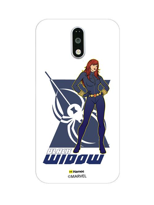 hamee original marvel character licensed cover slim fit plastic hard back case cover for motorola moto m (black widow / pose) - 12704310 - Very Small Image - 1