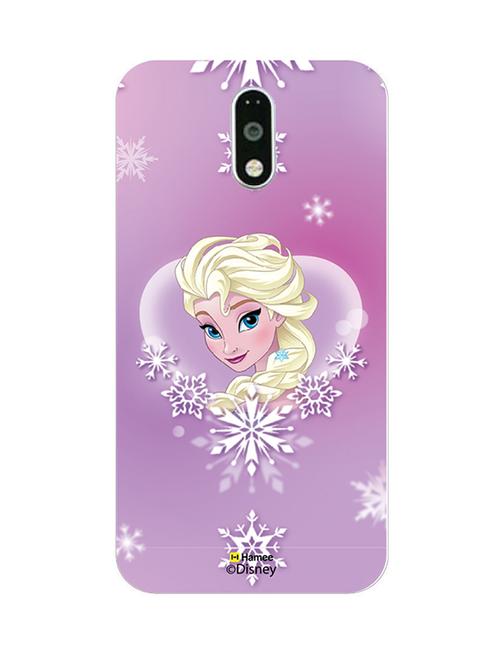 hamee disney princess frozen official licensed cover hard back case cover for motorola moto m (elsa / purple) - 12704364 - Very Small Image - 1