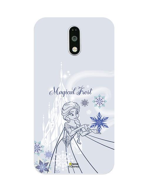 hamee disney princess frozen official licensed cover hard back case cover for motorola moto m (elsa / magical frost) - 12704377 - Very Small Image - 1