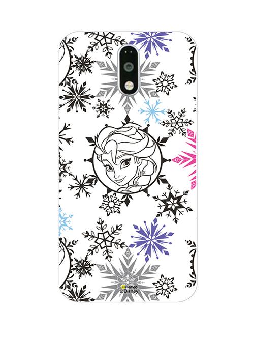 hamee disney princess frozen official licensed cover hard back case cover for motorola moto m (elsa / colourful flakes) - 12704402 - Very Small Image - 1