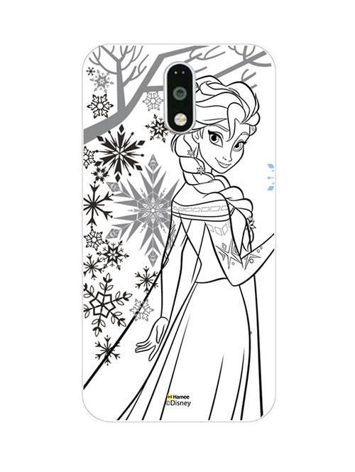 hamee disney princess frozen official licensed cover hard back case cover for motorola moto m (elsa / outline) - 12704405 - Very Small Image - 1