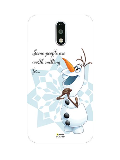 hamee disney princess frozen official licensed cover hard back case cover for motorola moto m (olaf / melting) - 12704418 - Very Small Image - 1