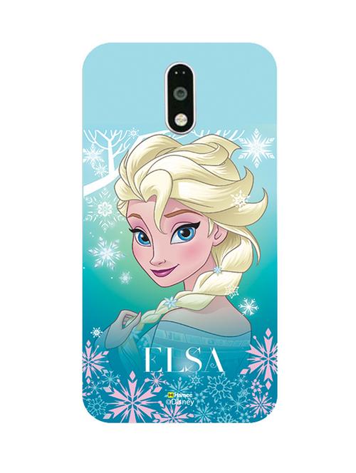 hamee disney princess frozen official licensed cover hard back case cover for motorola moto m (elsa / light blue) - 12704423 - Very Small Image - 1