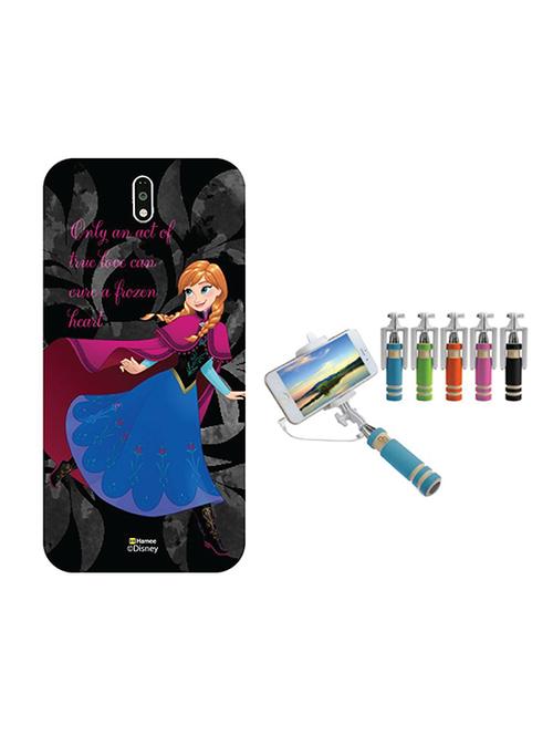 hamee disney frozen princess licensed hard back case cover for motorola moto m cover with free monopod selfie stick - combo 49 - 12704471 - Very Small Image - 1
