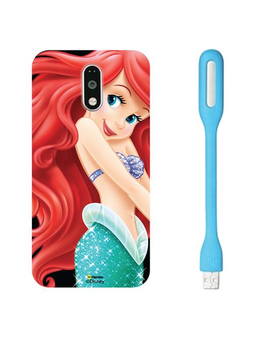 hamee disney princess official licensed hard back case cover for motorola moto m with free led  - 12704513 - Very Small Image - 1