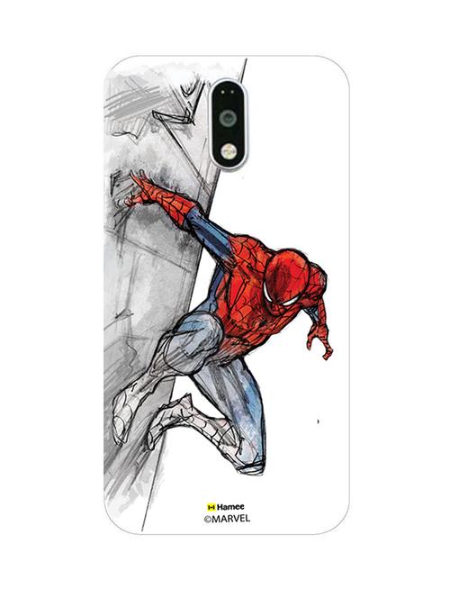 hamee marvel ultimate spider man licensed slim fit plastic hard back case cover for motorola moto m (building pose) - 12704552 - Very Small Image - 1