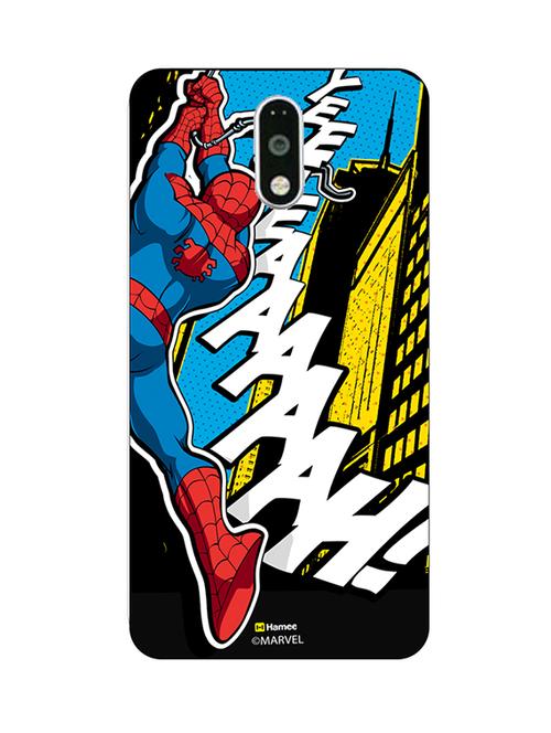 hamee marvel ultimate spider man licensed slim fit plastic hard back case cover for motorola moto m (spiderman / yeah) - 12704572 - Very Small Image - 1