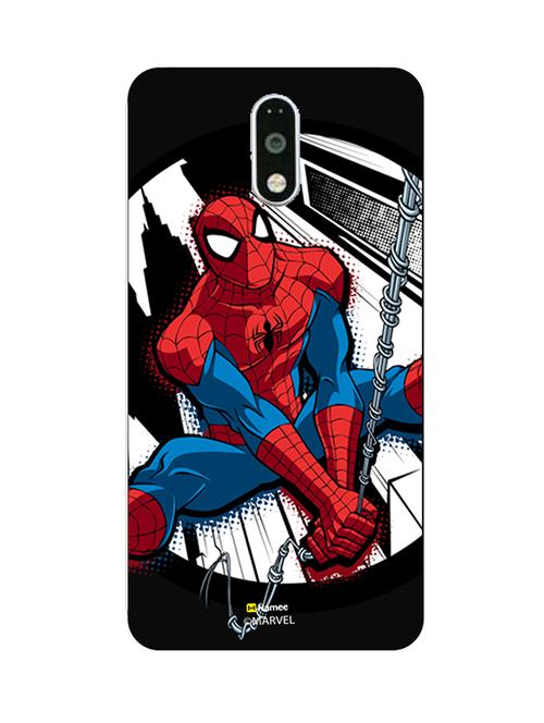 hamee marvel ultimate spider man licensed slim fit plastic hard back case cover for lenovo vibe k5 note (swinging / badge) - 12705817 - Very Small Image - 1