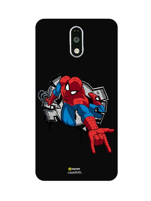 hamee marvel ultimate spider man licensed slim fit plastic hard back case cover for lenovo vibe k5 note (pop out / black) - 12705819 - Very Small Image - 1