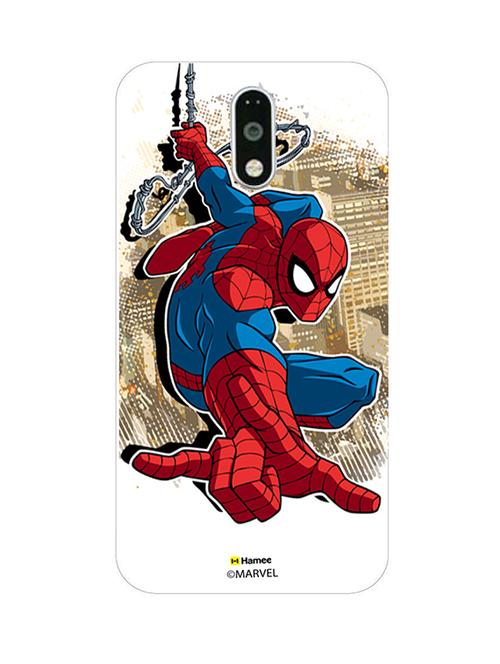 hamee marvel ultimate spider man licensed slim fit plastic hard back case cover for lenovo vibe k5 note (brown swinging / white) - 12705821 - Very Small Image - 1