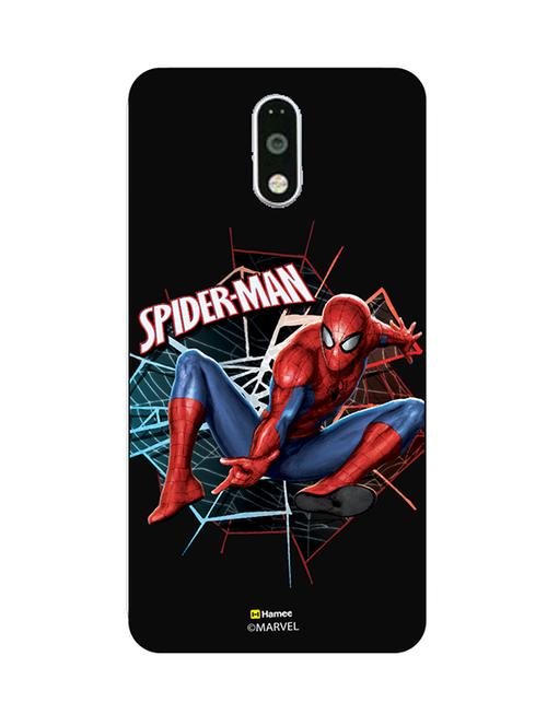 hamee marvel ultimate spider man licensed slim fit plastic hard back case cover for lenovo vibe k5 note (logo swinging / black) - 12705827 - Very Small Image - 1