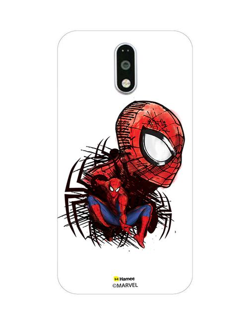 hamee marvel ultimate spider man licensed slim fit plastic hard back case cover for lenovo vibe k5 note (face pose / white) - 12705832 - Very Small Image - 1