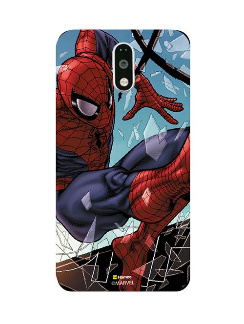 hamee marvel ultimate spider man licensed slim fit plastic hard back case cover for lenovo vibe k5 note (spiderman / shatter) - 12705867 - Very Small Image - 1