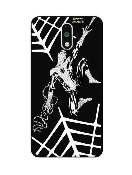 hamee marvel ultimate spider man licensed slim fit plastic hard back case cover for lenovo vibe k5 note (side webs / black) - 12705876 - Very Small Image - 1